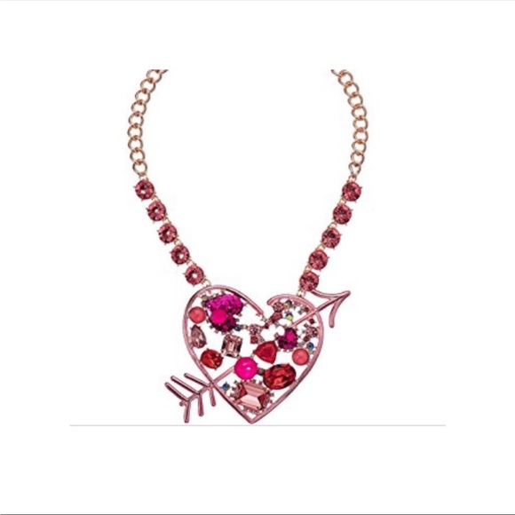 🌺BetseyJohnsonStatement Pink Heart Arrow Necklace - Picture 3 of 10